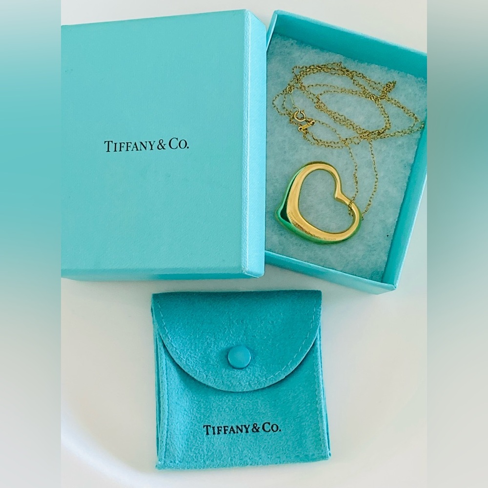 Tiffany 18k Gold Elsa Peretti XL Open Heart Necklace